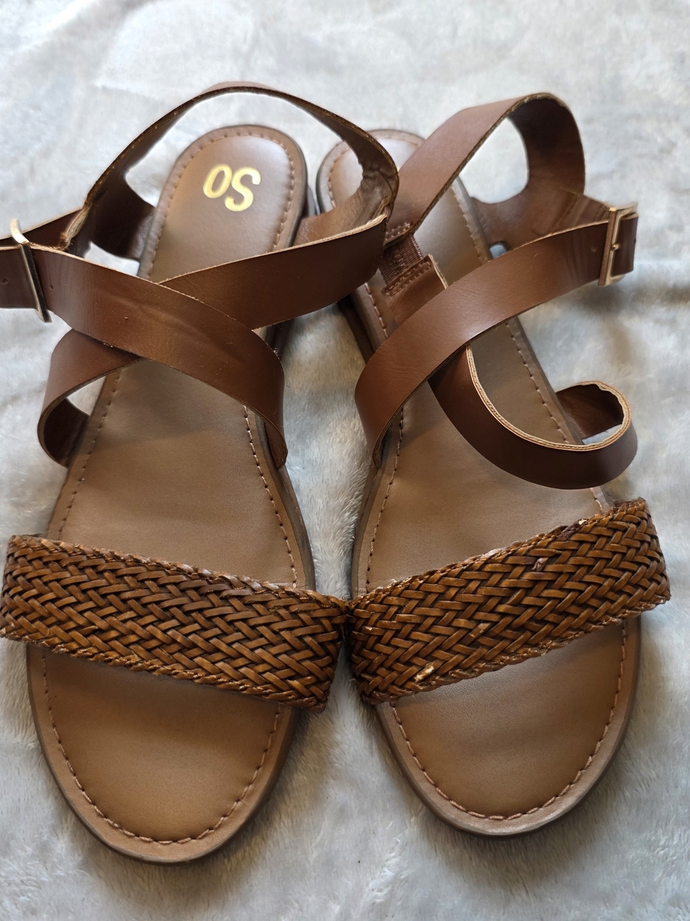SO Brown Woven Strap Women's Sandals